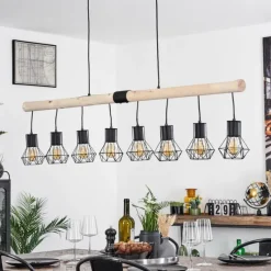 Luminaires Scandinaves-hofstein Suspension Bardhaman Écru, Noir, 8 lumières