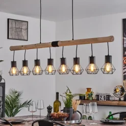 Luminaires Scandinaves-hofstein Suspension Bardhaman Écru, Noir, 8 lumières