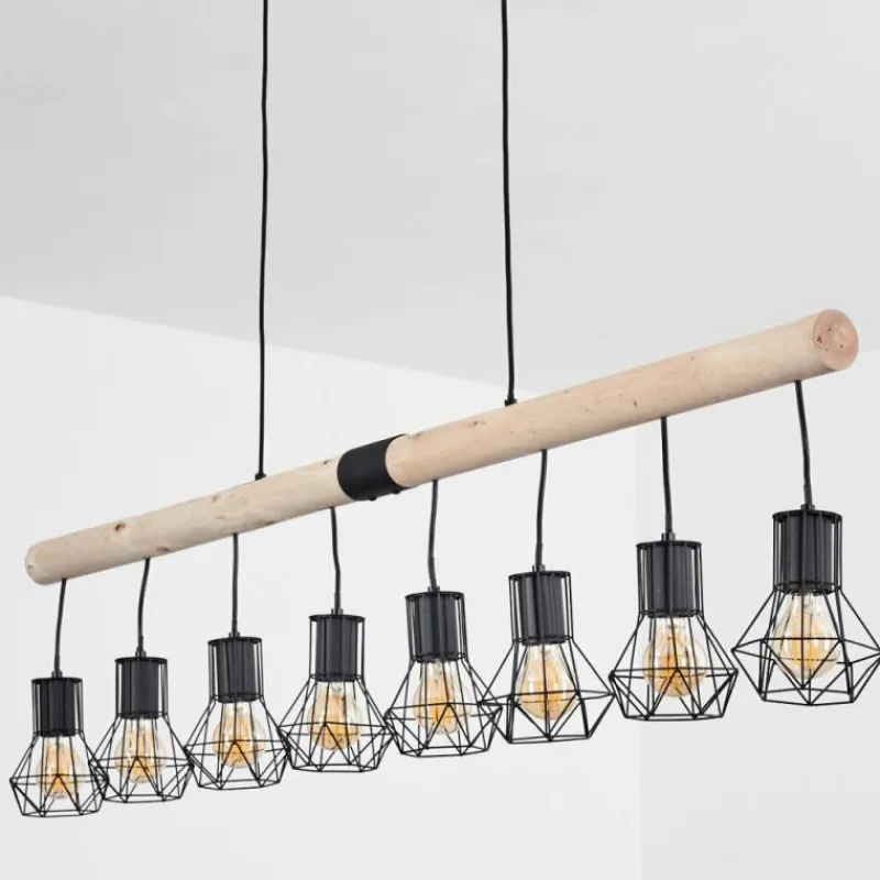 Luminaires Scandinaves-hofstein Suspension Bardhaman Écru, Noir, 8 lumières
