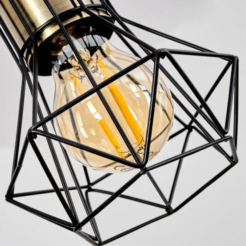 Lampes Industrielles-hofstein Suspension Bardhaman Noir, 4 lumières