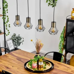 Lampes Industrielles-hofstein Suspension Bardhaman Noir, 4 lumières