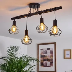 Lampes Vintages & Rétros-hofstein Suspension Baripada Noir, 4 lumières