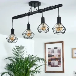 Lampes Vintages & Rétros-hofstein Suspension Baripada Noir, 4 lumières
