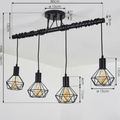 Lampes Vintages & Rétros-hofstein Suspension Baripada Noir, 4 lumières