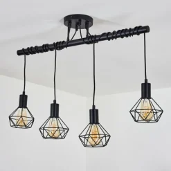Lampes Vintages & Rétros-hofstein Suspension Baripada Noir, 4 lumières