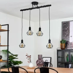 Lampes Vintages & Rétros-hofstein Suspension Baripada Noir, 4 lumières