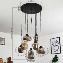 hofstein Suspension Barnegat Noir, 7 lumières