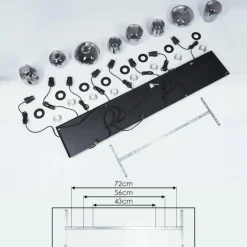 Suspension Verre Fumé-hofstein Suspension Barnegat Noir, 8 lumières