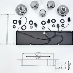 Suspension Verre Fumé-hofstein Suspension Barnegat Noir, 5 lumières