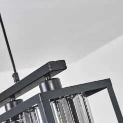 hofstein Suspension Barracon Noir, 4 lumières