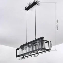 hofstein Suspension Barracon Noir, 4 lumières