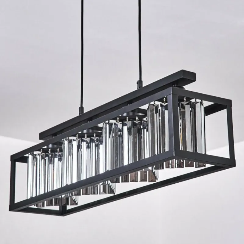 hofstein Suspension Barracon Noir, 4 lumières