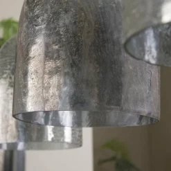 Suspension Verre Fumé-hofstein Suspension Barrancas Argent Oxydé, 3 lumières