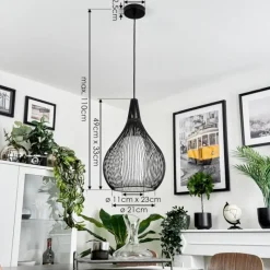 hofstein Suspension Barthoid Noir, 1 lumière