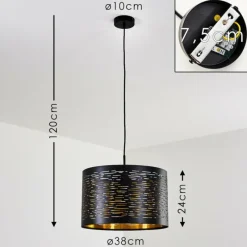 Lampes Dorées-hofstein Suspension Bathinda Noir, 1 lumière