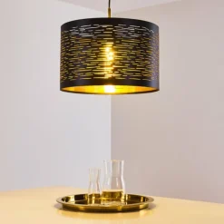 Lampes Dorées-hofstein Suspension Bathinda Noir, 1 lumière