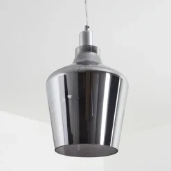 Suspension Verre Fumé-hofstein Suspension Batouna Argenté, 1 lumière