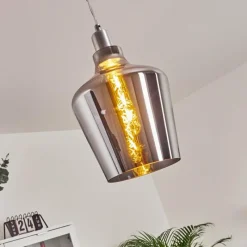 Suspension Verre Fumé-hofstein Suspension Batouna Argenté, 1 lumière