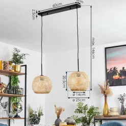 Lampes Vintages & Rétros-hofstein Suspension Bauro Écru, 2 lumières