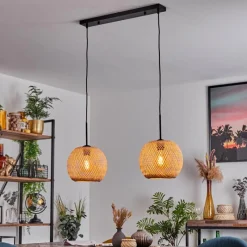 Lampes Vintages & Rétros-hofstein Suspension Bauro Écru, 2 lumières