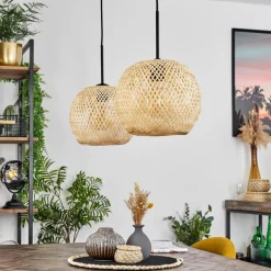 Lampes Vintages & Rétros-hofstein Suspension Bauro Écru, 2 lumières