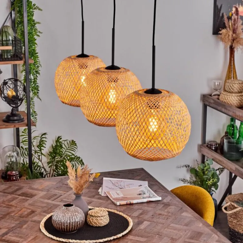 Style Boho-Chic-hofstein Suspension Bauro Écru, 3 lumières