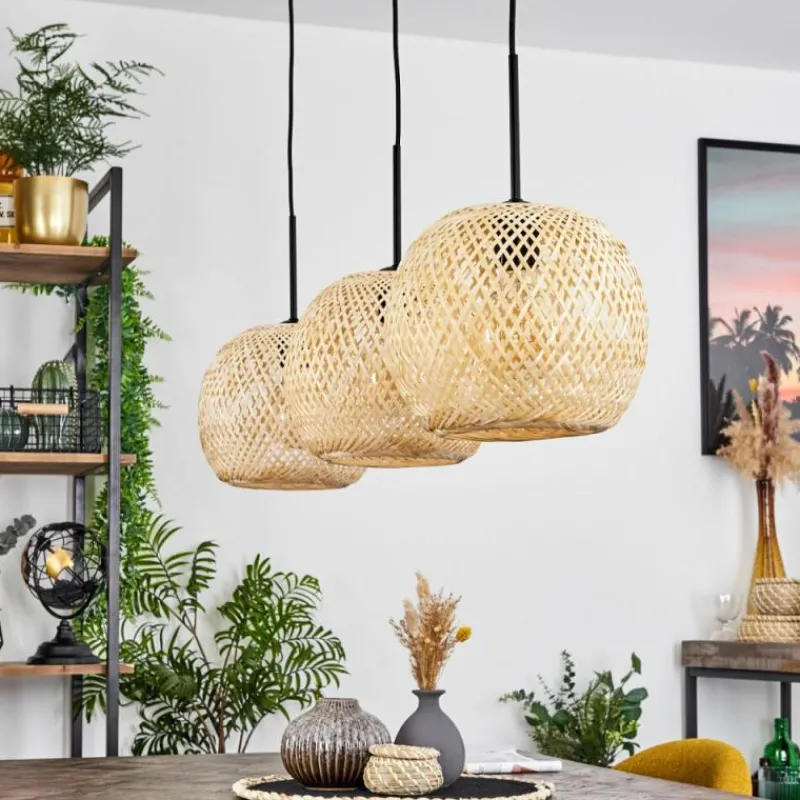 Style Boho-Chic-hofstein Suspension Bauro Écru, 3 lumières