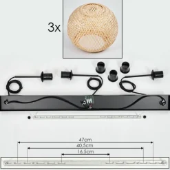 Style Boho-Chic-hofstein Suspension Bauro Écru, 3 lumières