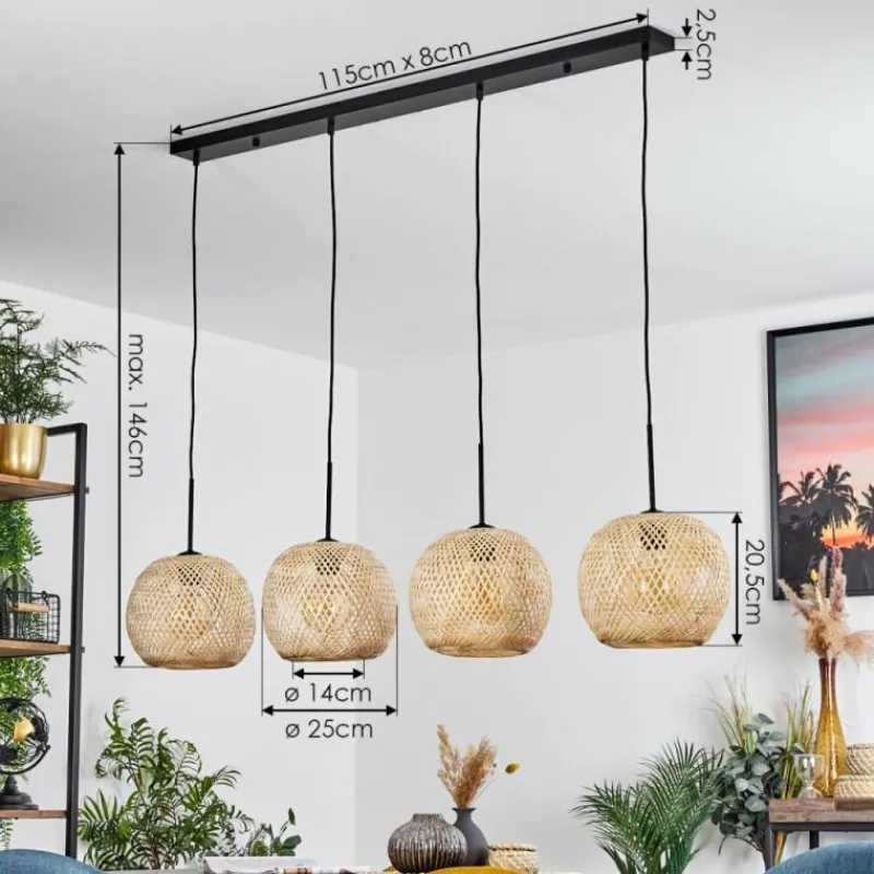 Style Boho-Chic-hofstein Suspension Bauro Écru, 4 lumières