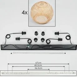 Style Boho-Chic-hofstein Suspension Bauro Écru, 4 lumières