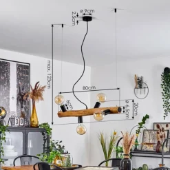 Style Boho-Chic-hofstein Suspension Beccar Écru, Noir, 4 lumières