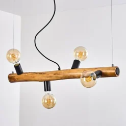 Style Boho-Chic-hofstein Suspension Beccar Écru, Noir, 4 lumières