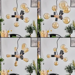 Style Boho-Chic-hofstein Suspension Beccar Écru, Noir, 6 lumières