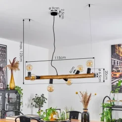 Style Boho-Chic-hofstein Suspension Beccar Écru, Noir, 6 lumières