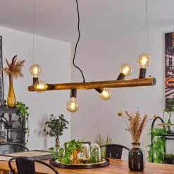 Style Boho-Chic-hofstein Suspension Beccar Écru, Noir, 6 lumières