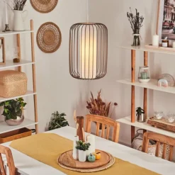 Lampes En Tissu-hofstein Suspension Begonte Taupe, 1 lumière