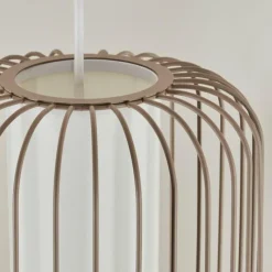 Lampes En Tissu-hofstein Suspension Begonte Taupe, 1 lumière
