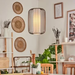 Lampes En Tissu-hofstein Suspension Begonte Taupe, 1 lumière