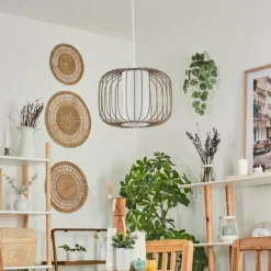 Lampes En Tissu-hofstein Suspension Begonte Taupe, 1 lumière