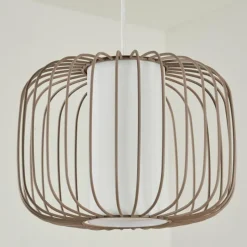 Lampes En Tissu-hofstein Suspension Begonte Taupe, 1 lumière