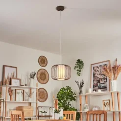 Lampes En Tissu-hofstein Suspension Begonte Taupe, 1 lumière