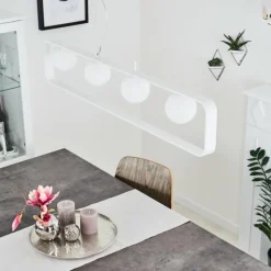 hofstein Suspension Beland Blanc, 4 lumières