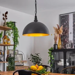 Lampes Dorées-hofstein Suspension Beles Noir, 1 lumière