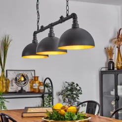 Lampes Dorées-hofstein Suspension Beles Noir, 3 lumières