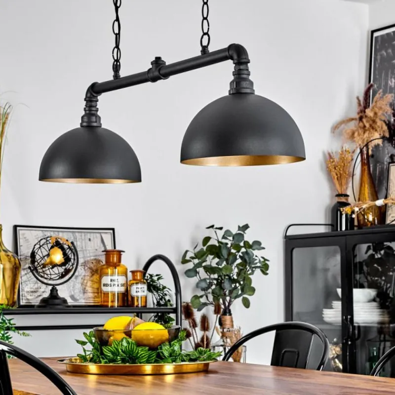 Lampes Dorées-hofstein Suspension Beles Noir, 2 lumières