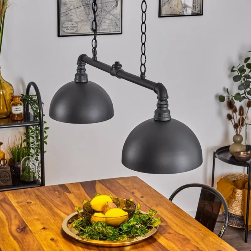 Lampes Dorées-hofstein Suspension Beles Noir, 2 lumières