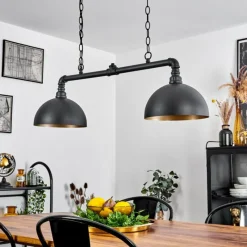 Lampes Dorées-hofstein Suspension Beles Noir, 2 lumières