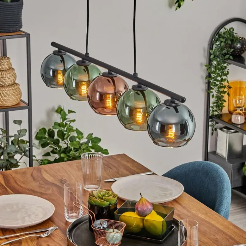 hofstein Suspension Belp Noir, 5 lumières