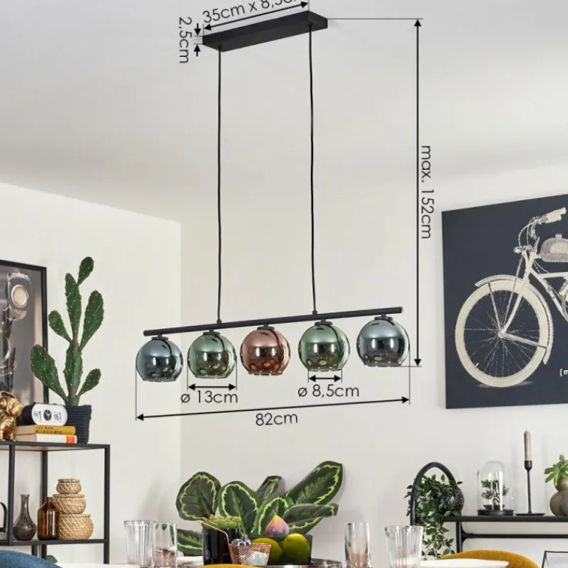 hofstein Suspension Belp Noir, 5 lumières