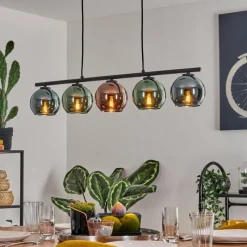 hofstein Suspension Belp Noir, 5 lumières